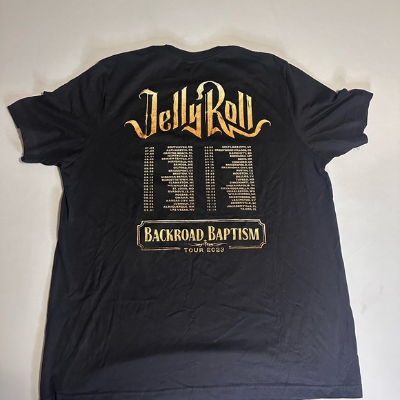 Jelly Roll 2023 tour shirt, Jelly Roll backroad baptism 2023 tour 2XL - Picture 4 of 5